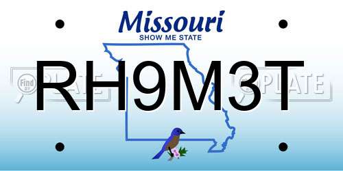 RH9M3T Missouri License Plate