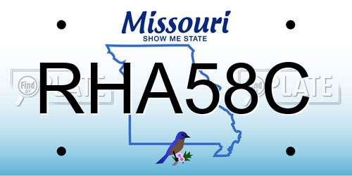 RHA58C Missouri License Plate