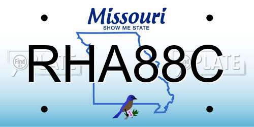 RHA88C Missouri License Plate