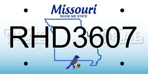 RHD3607 Missouri License Plate
