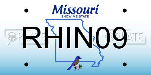 RHIN09 Missouri License Plate
