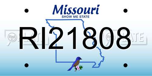 RI21808 Missouri License Plate