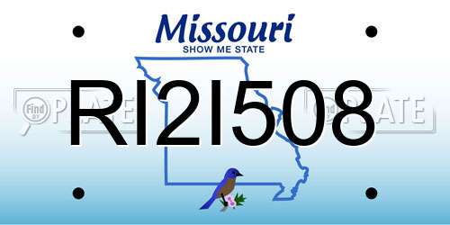RI2I508 Missouri License Plate