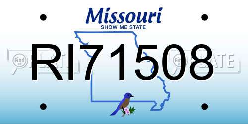 RI71508 Missouri License Plate