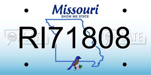 RI71808 Missouri License Plate