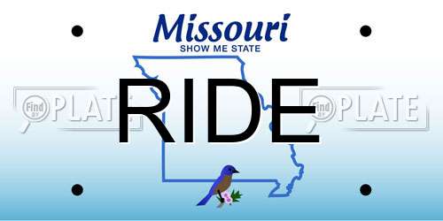 RIDE Missouri License Plate
