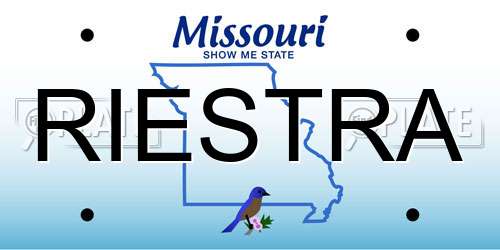 RIESTRA Missouri License Plate