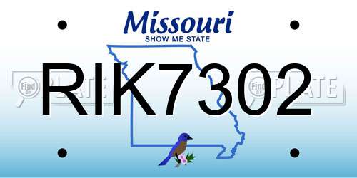 RIK7302 Missouri License Plate