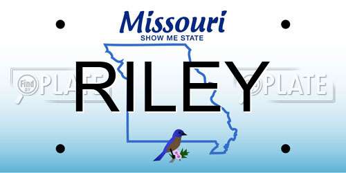 RILEY Missouri License Plate