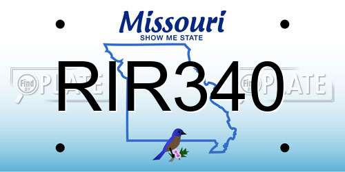 RIR340 Missouri License Plate
