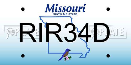 RIR34D Missouri License Plate