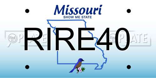 RIRE40 Missouri License Plate