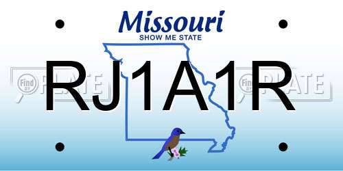 RJ1A1R Missouri License Plate
