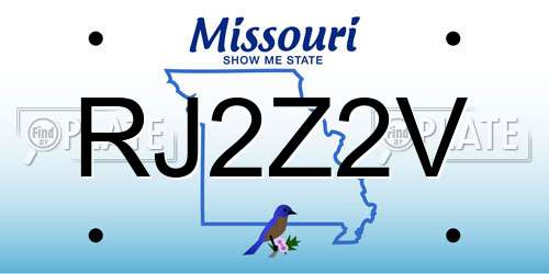 RJ2Z2V Missouri License Plate