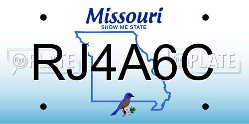 RJ4A6C Missouri License Plate