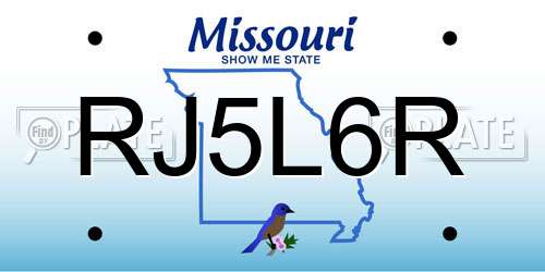 RJ5L6R Missouri License Plate