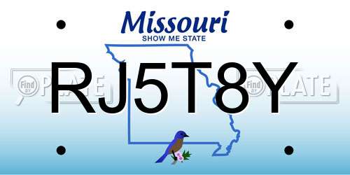 RJ5T8Y Missouri License Plate