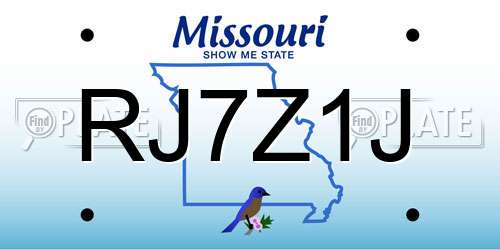 RJ7Z1J Missouri License Plate