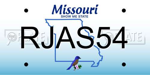 RJAS54 Missouri License Plate