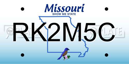 RK2M5C Missouri License Plate