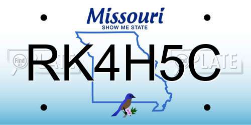 RK4H5C Missouri License Plate