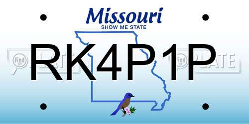 RK4P1P Missouri License Plate