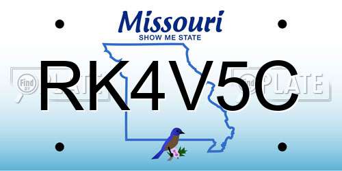 RK4V5C Missouri License Plate