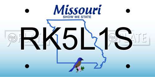 RK5L1S Missouri License Plate