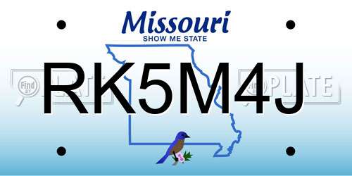 RK5M4J Missouri License Plate
