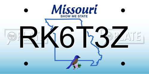 RK6T3Z Missouri License Plate