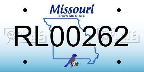 RL00262 Missouri License Plate