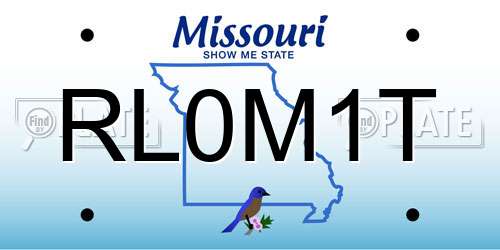 RL0M1T Missouri License Plate