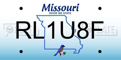 RL1U8F Missouri License Plate