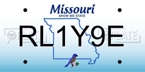 RL1Y9E Missouri License Plate