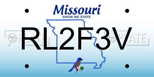 RL2F3V Missouri License Plate