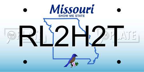 RL2H2T Missouri License Plate