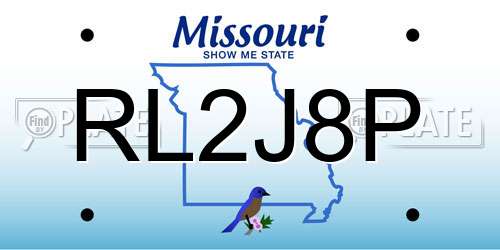 RL2J8P Missouri License Plate