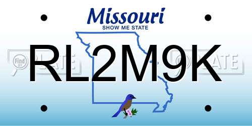 RL2M9K Missouri License Plate