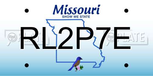 RL2P7E Missouri License Plate