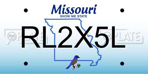 RL2X5L Missouri License Plate