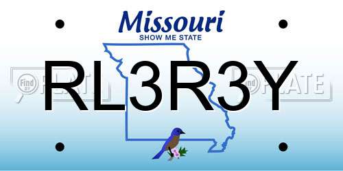 RL3R3Y Missouri License Plate