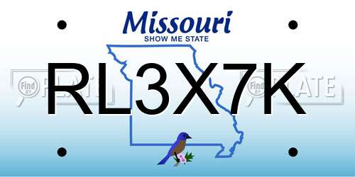 RL3X7K Missouri License Plate