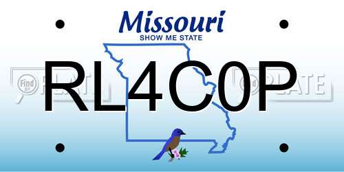 RL4C0P Missouri License Plate