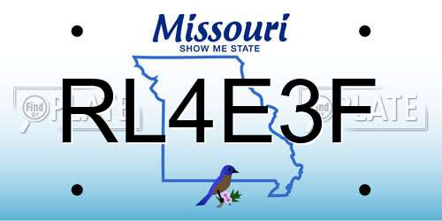 RL4E3F Missouri License Plate