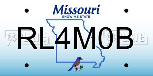 RL4M0B Missouri License Plate