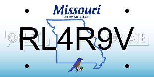 RL4R9V Missouri License Plate