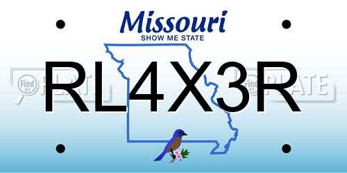 RL4X3R Missouri License Plate