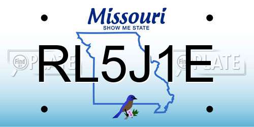 RL5J1E Missouri License Plate