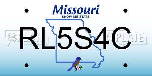 RL5S4C Missouri License Plate
