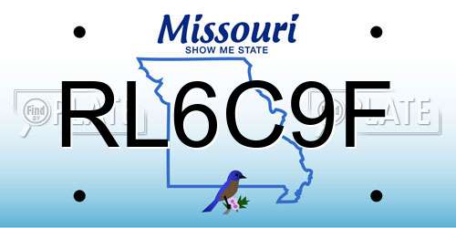 RL6C9F Missouri License Plate